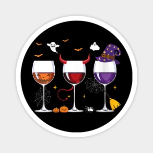 Womens Glasses Of Wine Halloween Costume Funny T Shirt Wine Lover Magnet